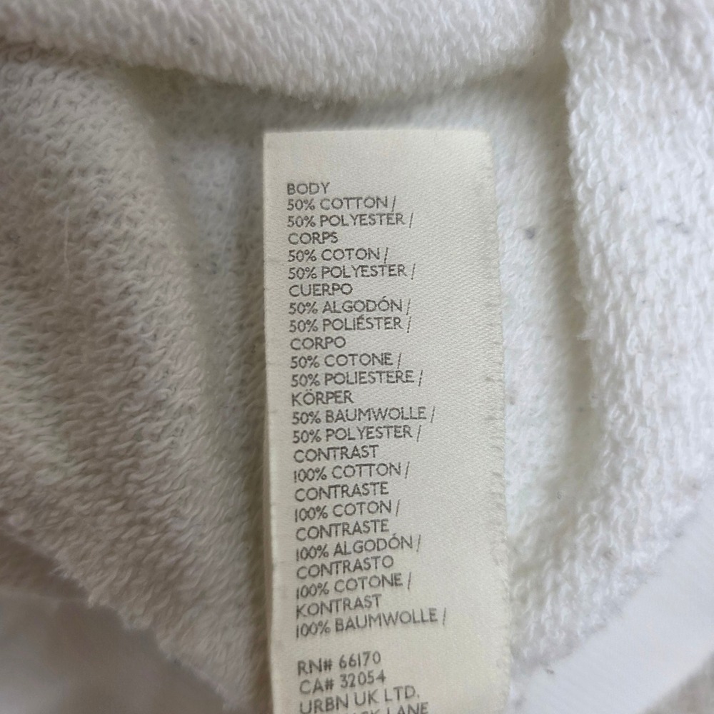 We The Free Free People White Oversized Batwing Sweatshirt Exposed Seams Small - Picture 9 of 10